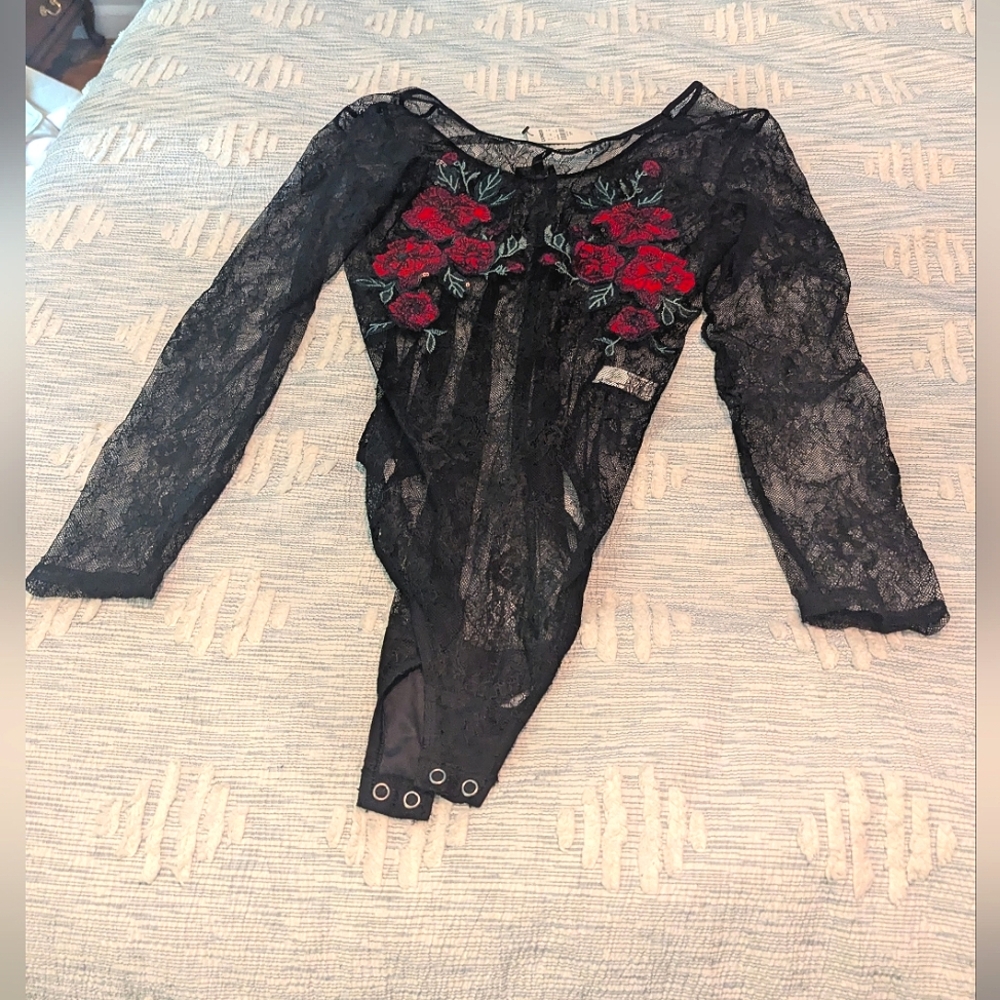 Express Lace Rose Onesie